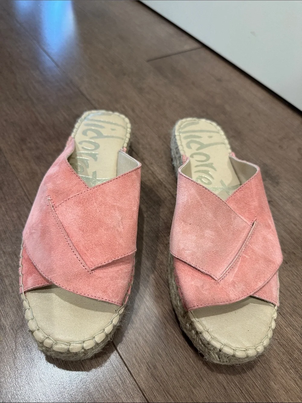 Coral Suede Espadrille Slide Sandals - Women